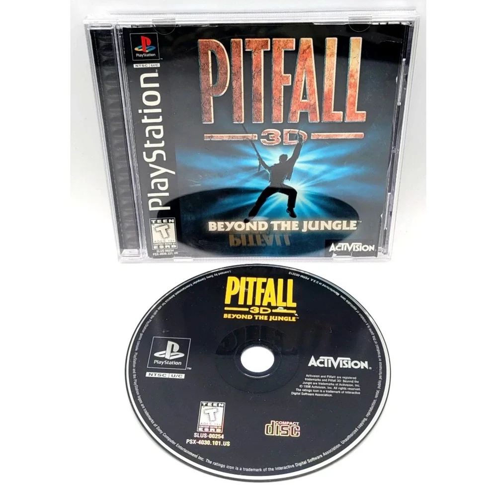 Pitfall 3D Beyond The Jungle (Sony‎ Playstation PS1, 1998) GAME & CASE